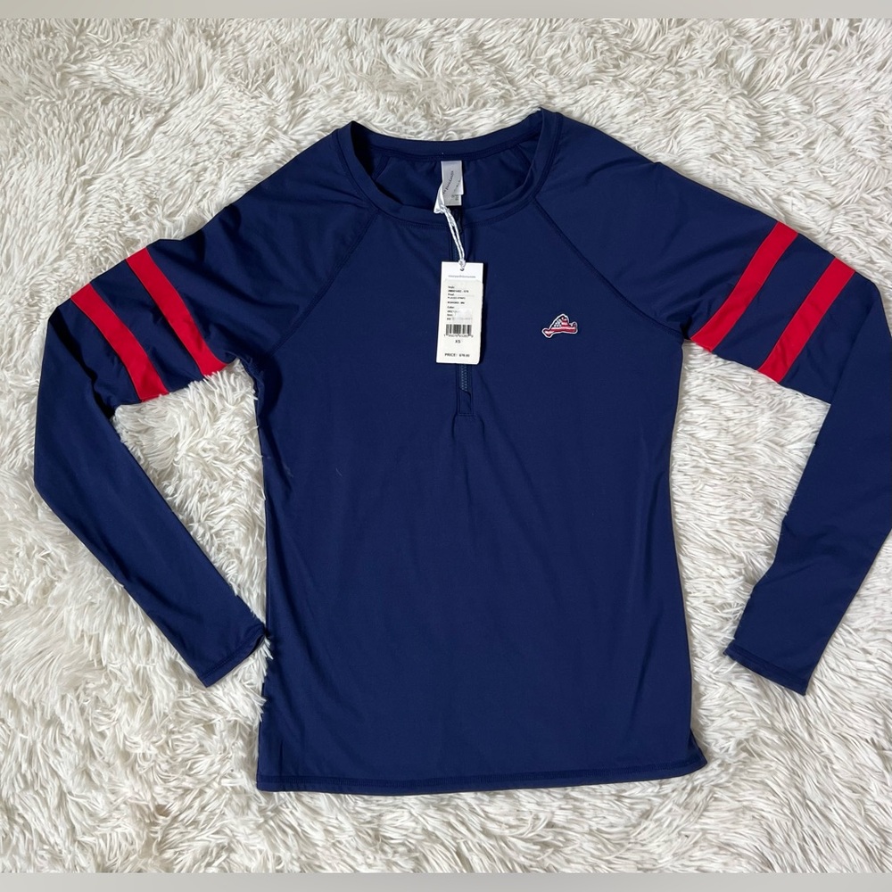 Vineyard Vines Navy UPF 50+ Long Sleeve Rash Guard Swim Top XS NWT